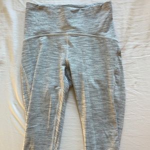 Lulu lemon gray and white striped leggings